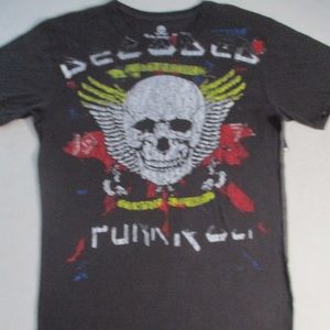 Decoded Men T Shirt L Brown Short Sleeves